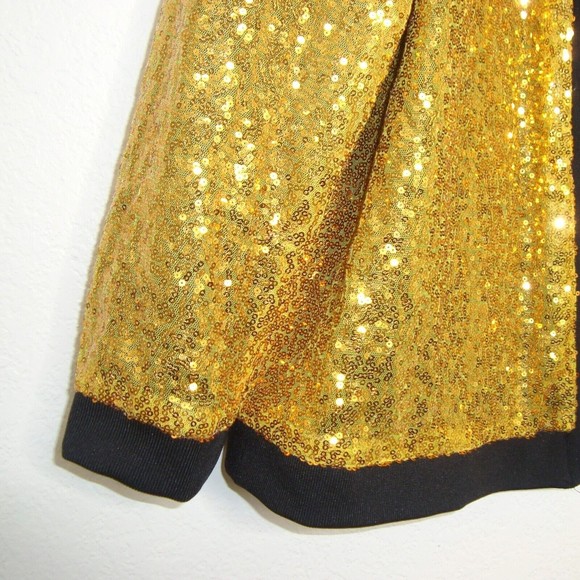 NWT  Gold Sequin Open Front Lined Jacket - Picture 6 of 8